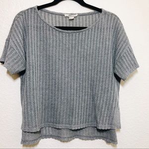 Grey knit crop top